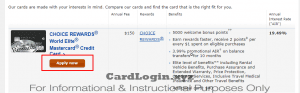 Apply for choice rewards world elite mastercard